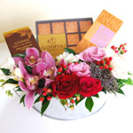 Flower Basket with Godiva Items